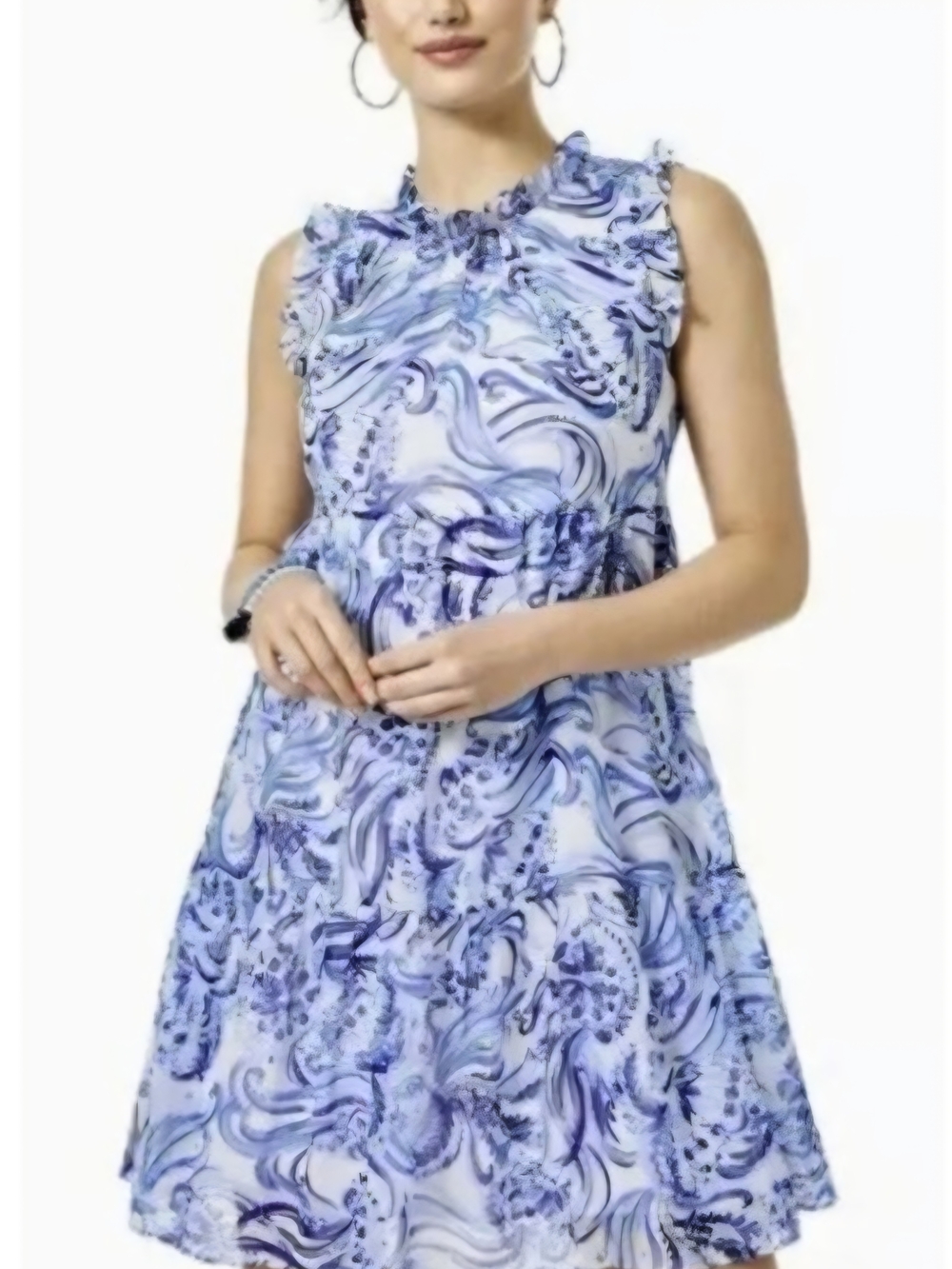 Lilly Pulitzer Blue & White Swirl Tiered Mini Dress
